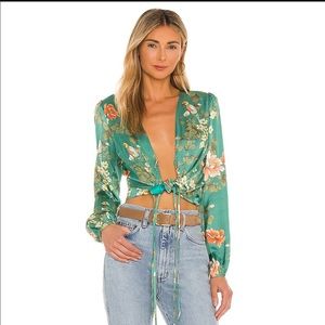 MAJORELLE Coco crop top in Bellbird from Revolve